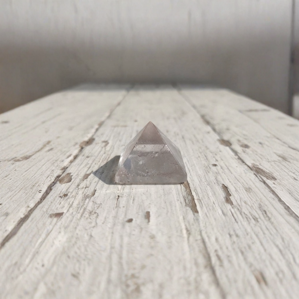 Clear Quartz Pyramid Handheld Clear Quartz Pyramid With Smooth Facets